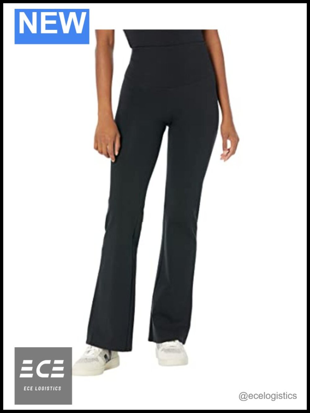 Cotton Shaping Flare Leggings High Rise Pull On Yoga Casual